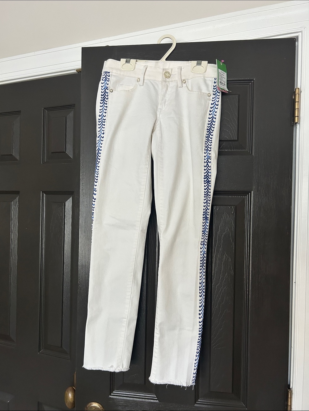 Lilly Pulitzer White Straight Leg Cropped Jean (South Ocean Skinny Crop)